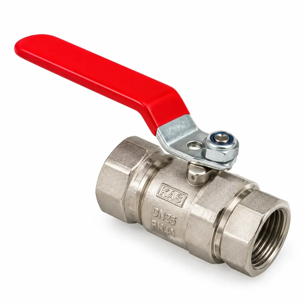"KAS" ЭКО Вод.шар.кран PN25 ф15 (1/2") Red