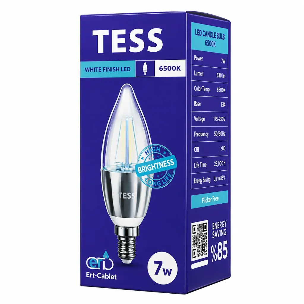 Лампа светодиодная T-CB 9 Вт "TESS" E14 4000K SILVER