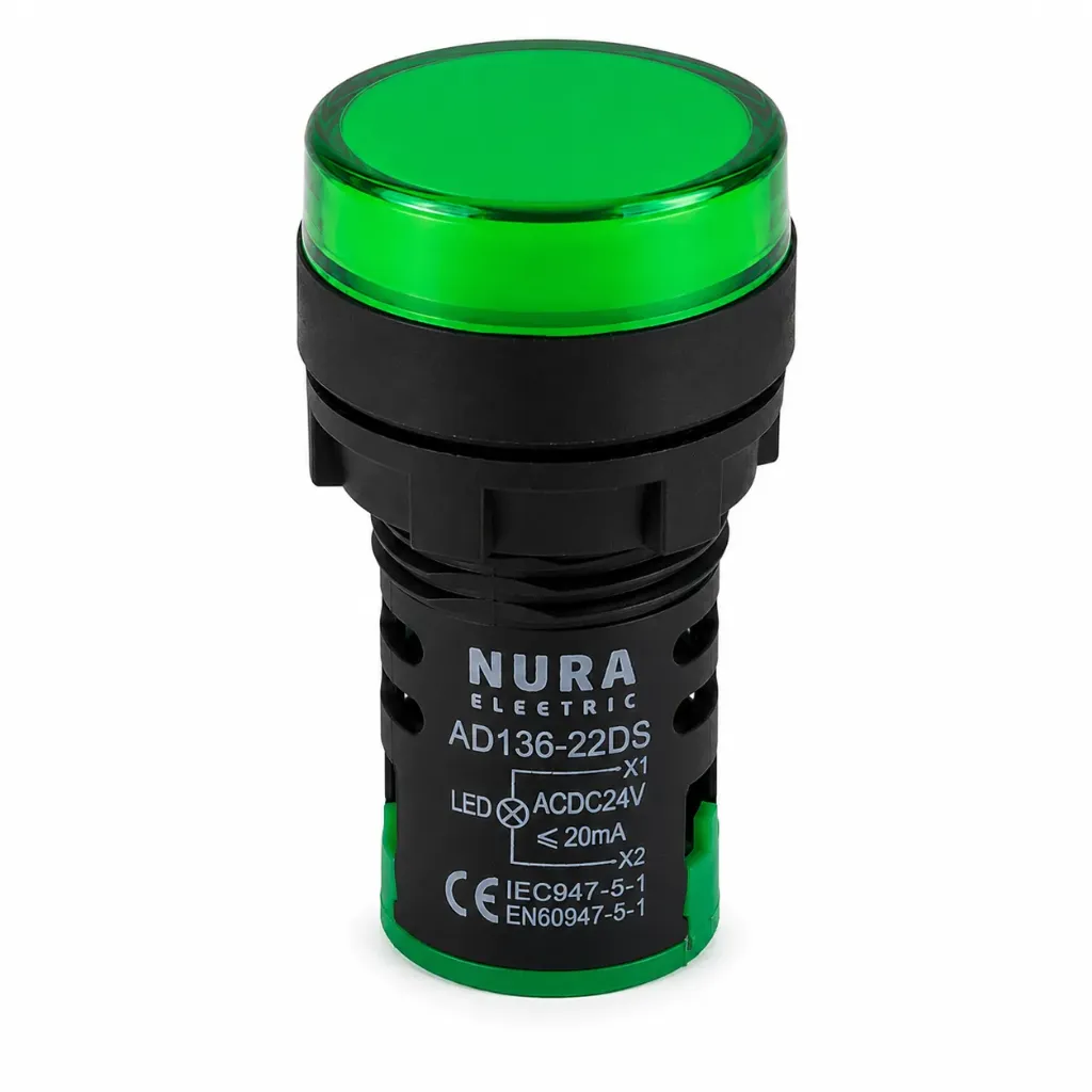 Световая арматура зелёный AD136-22DS 220v AC/DC (Nura Electric)