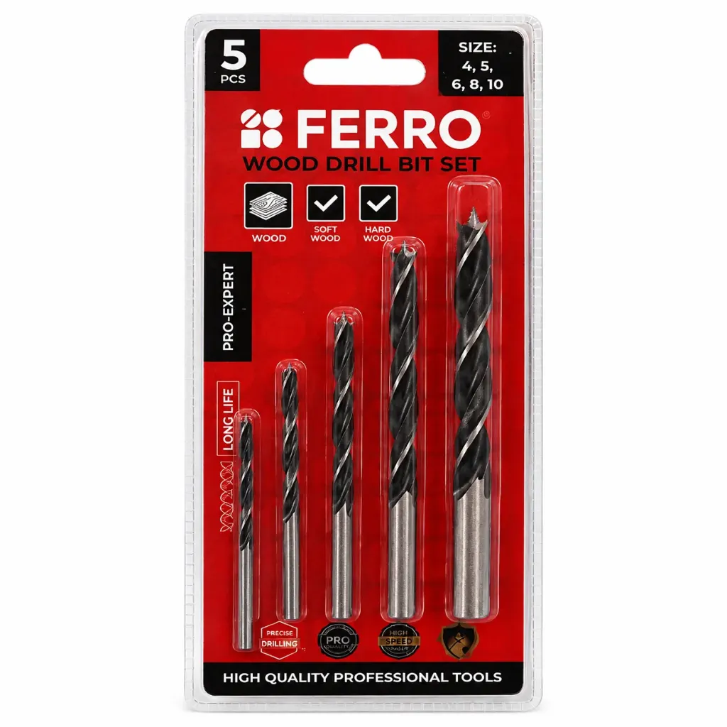 NABOR SVERLO TAXTA FERRO 5pcs (4, 5, 6, 8,10)